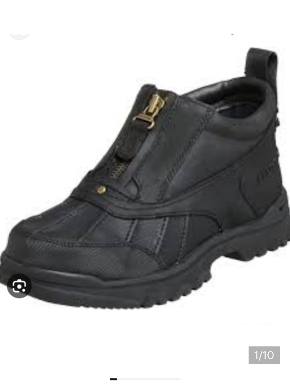 NWT Policy Ralph Lauren Leather Gruff zip boots black